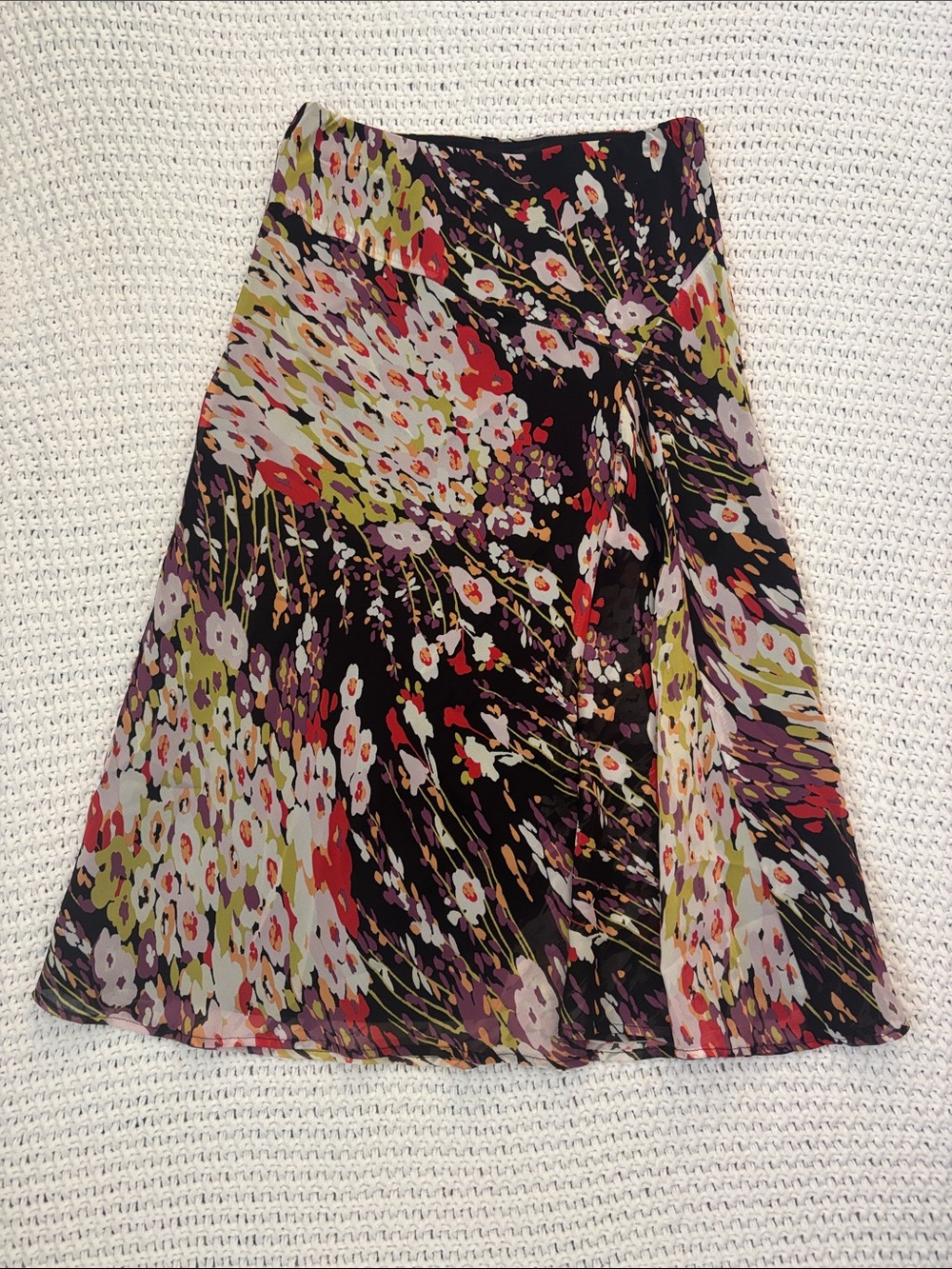 Vintage 90s Lily Floral Midi Skirt